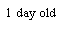 Text Box: 1 day old